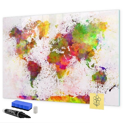 Magnetic dry erase board Colorful map with photo spots