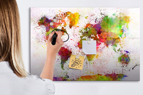Magnetic dry erase board Colorful map with photo spots