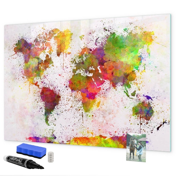 Magnetic dry erase board Colorful map with photo spots