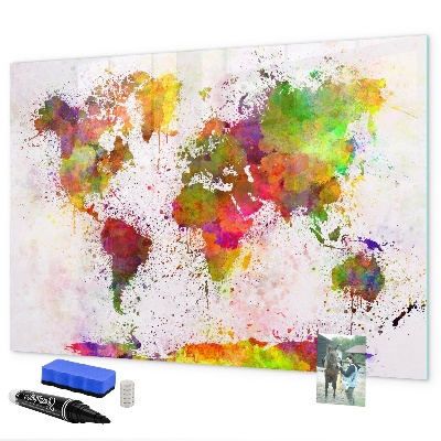 Magnetic dry erase board Colorful map with photo spots