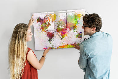 Magnetic dry erase board Colorful map with photo spots