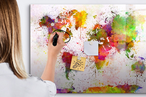 Magnetic dry erase board Colorful map with photo spots