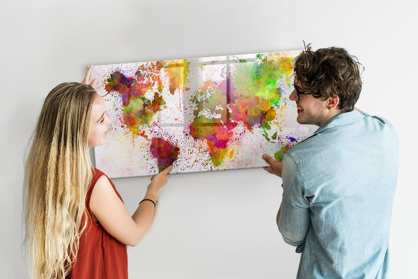 Magnetic dry erase board Colorful map with photo spots