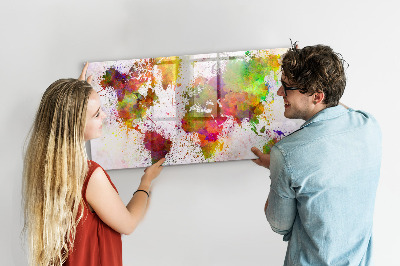 Magnetic dry erase board Colorful map with photo spots