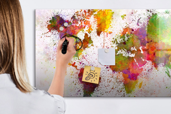 Magnetic dry erase board Colorful map with photo spots