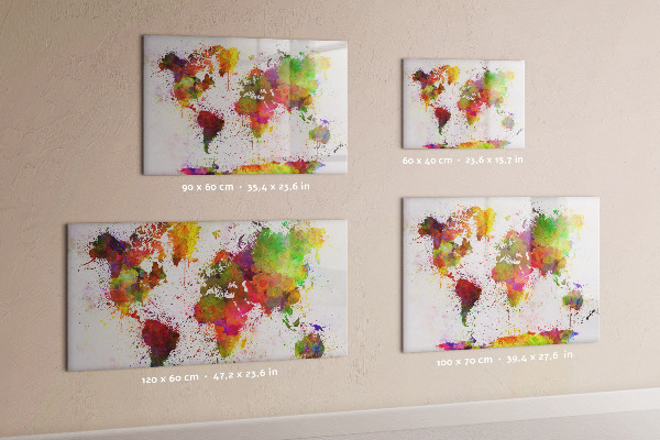 Magnetic dry erase board Colorful map with photo spots