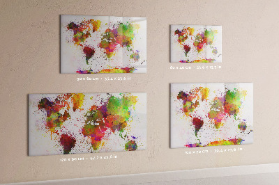 Magnetic dry erase board Colorful map with photo spots