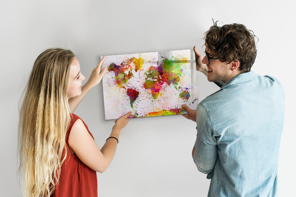 Magnetic dry erase board Colorful map with photo spots