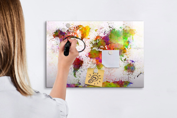 Magnetic dry erase board Colorful map with photo spots