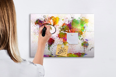 Magnetic dry erase board Colorful map with photo spots