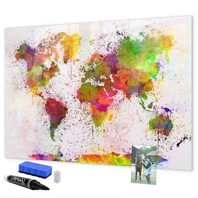 Magnetic dry erase board Colorful map with photo spots