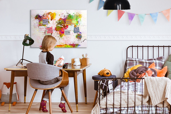 Magnetic dry erase board Colorful map with photo spots