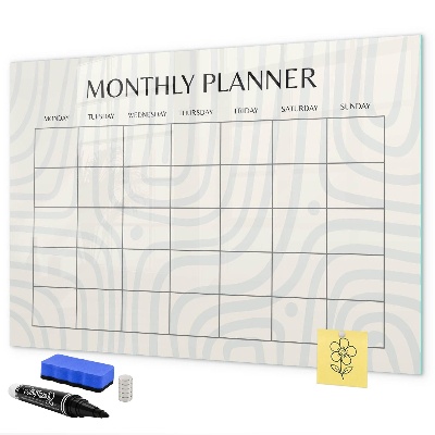 Magnetic dry erase board Monthly planner with space for photos