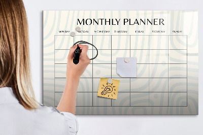 Magnetic dry erase board Monthly planner with space for photos