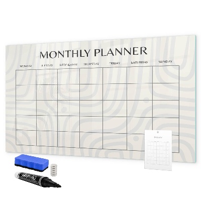 Magnetic dry erase board Monthly planner with space for photos