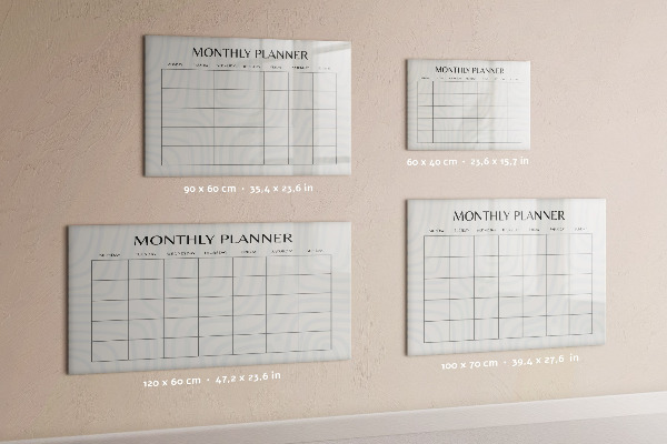 Magnetic dry erase board Monthly planner with space for photos