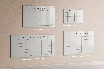 Magnetic dry erase board Monthly planner with space for photos