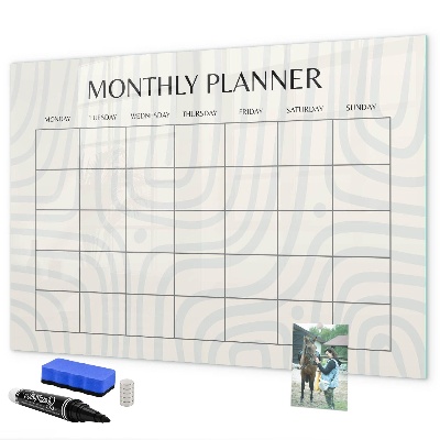 Magnetic dry erase board Monthly planner with space for photos