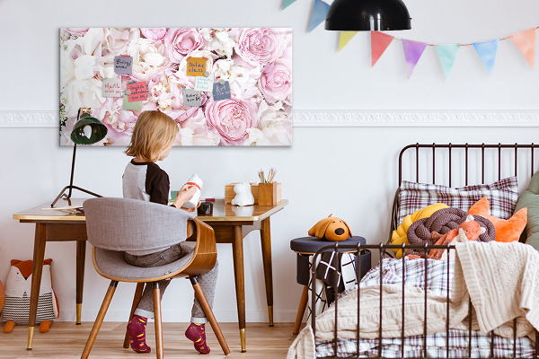 Dry erase board magnetic Floral board for notes and photos