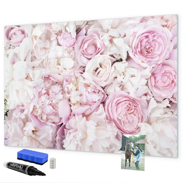 Dry erase board magnetic Floral board for notes and photos