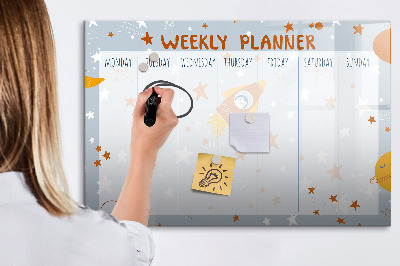Magnetic dry erase board Weekly planner with space for photos
