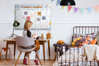 Magnetic dry erase board Weekly planner with space for photos