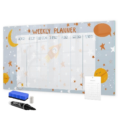 Magnetic dry erase board Weekly planner with space for photos