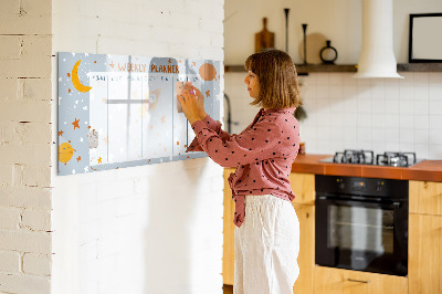 Magnetic dry erase board Weekly planner with space for photos