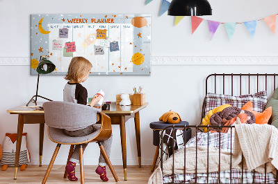 Magnetic dry erase board Weekly planner with space for photos