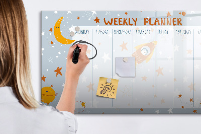 Magnetic dry erase board Weekly planner with space for photos