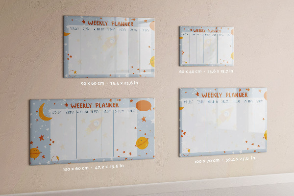 Magnetic dry erase board Weekly planner with space for photos