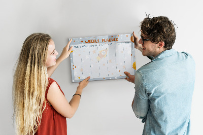 Magnetic dry erase board Weekly planner with space for photos