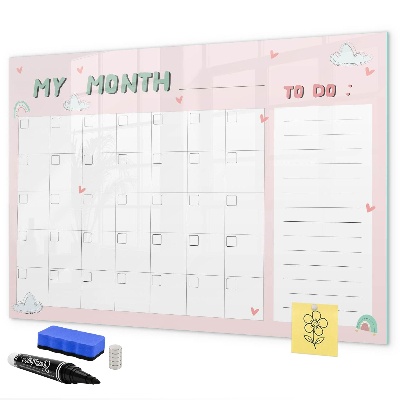 Dry erase board magnetic Monthly Planning with Friends and Photos