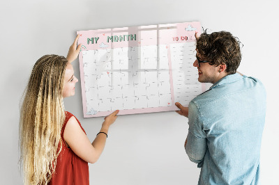 Dry erase board magnetic Monthly Planning with Friends and Photos
