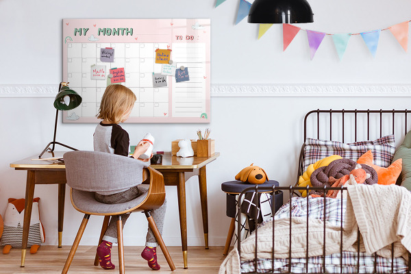 Dry erase board magnetic Monthly Planning with Friends and Photos