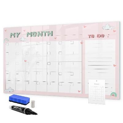 Dry erase board magnetic Monthly Planning with Friends and Photos