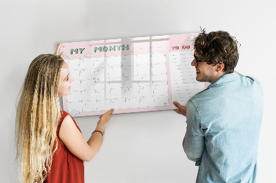 Dry erase board magnetic Monthly Planning with Friends and Photos
