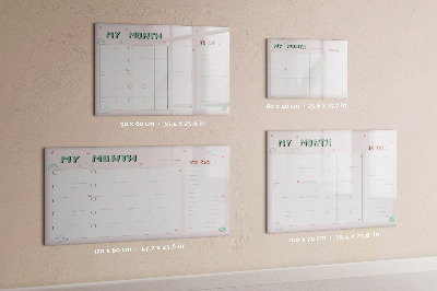 Dry erase board magnetic Monthly Planning with Friends and Photos
