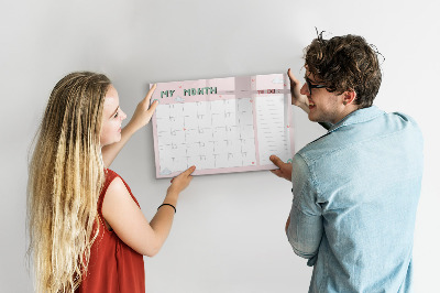 Dry erase board magnetic Monthly Planning with Friends and Photos