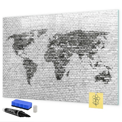Dry erase board magnetic Interactive map for displaying photos