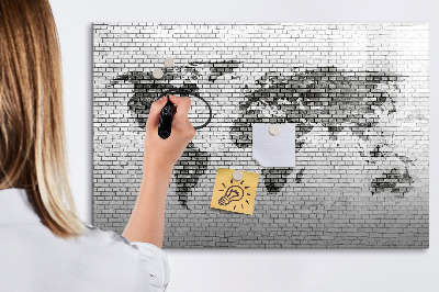 Dry erase board magnetic Interactive map for displaying photos