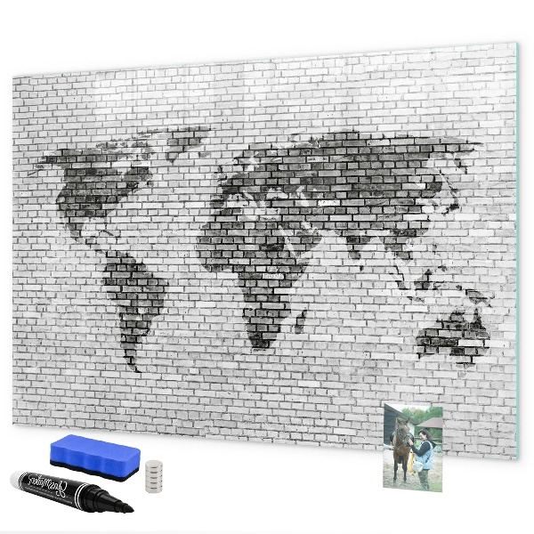 Dry erase board magnetic Interactive map for displaying photos