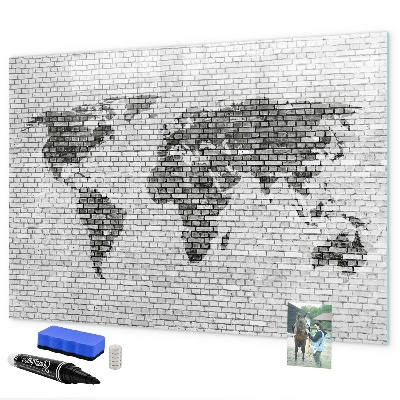 Dry erase board magnetic Interactive map for displaying photos