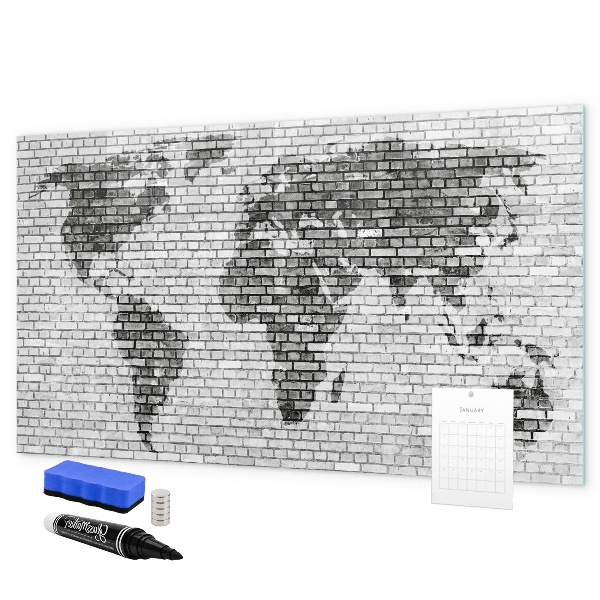 Dry erase board magnetic Interactive map for displaying photos