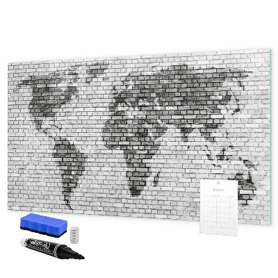 Dry erase board magnetic Interactive map for displaying photos