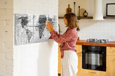 Dry erase board magnetic Interactive map for displaying photos
