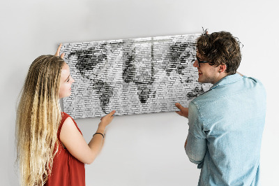 Dry erase board magnetic Interactive map for displaying photos