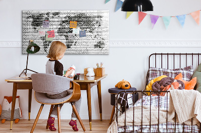 Dry erase board magnetic Interactive map for displaying photos
