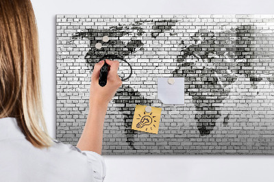 Dry erase board magnetic Interactive map for displaying photos