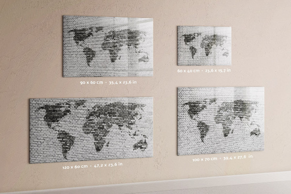 Dry erase board magnetic Interactive map for displaying photos